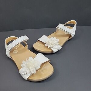 Stride Rite SRT Truly Floral Sandal Leather Girls Sz 12.5 W Super Cute Preppy